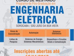 Inscrições abertas para seletivo 2018 do Programa de Pós-Graduação em Engenharia Elétrica (PGEE) da Universidade Estadual Paulista "Júlio de Mesquita Filho" (UNESP)